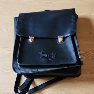 Black Leather Backpack